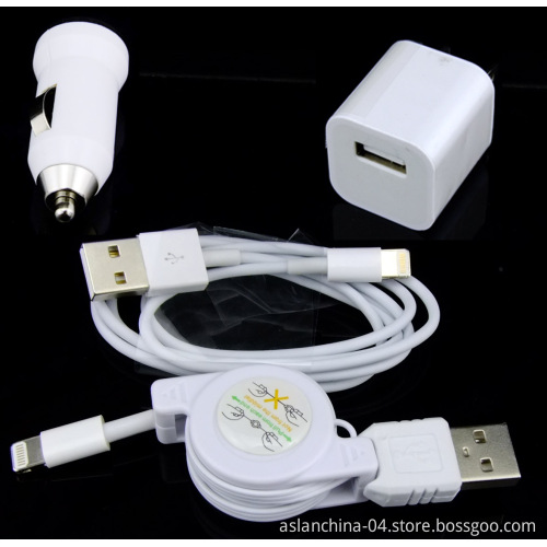 Universal Travel Charger Kit for iPhone 5, 4 in 1 USB Charger Kit for iPhone (AK-035)